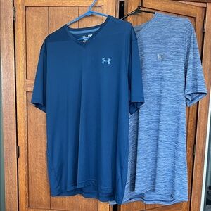 2 Under Armor Men’s Short Sleeve Shirts Blue XL